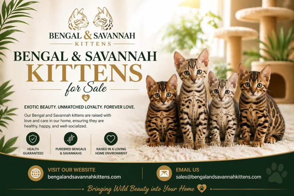 Bengal & Savannah Kittens for sale